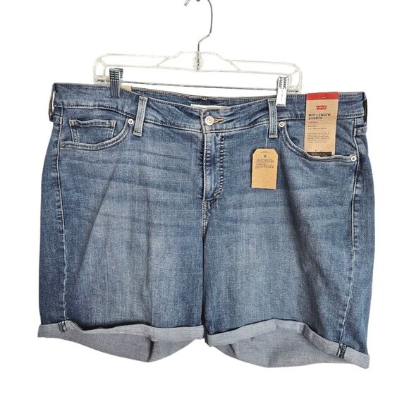 Levi's Pants - NWT Women's LEVI'S Cuffed Mid Length Jean Shorts MEDIUM WASH BLUE size 20W Soft